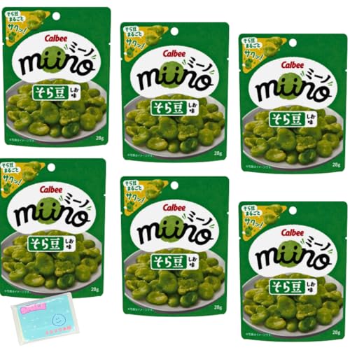 Monolog Style カルビー ミーノ そら豆 しお味 28g ×6袋セット ★スラスラ本舗オリジナルポケットティッシュ付き★ miino