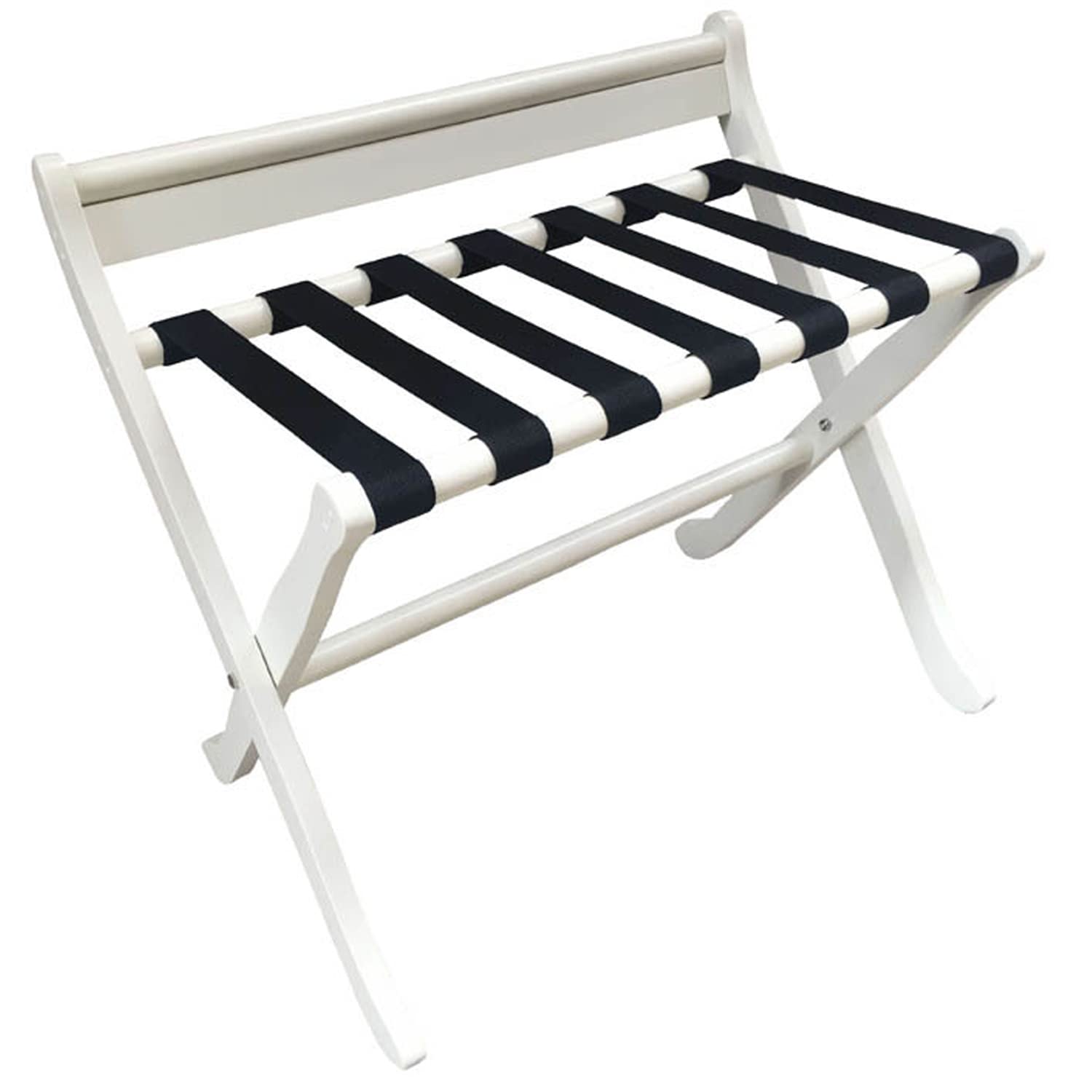 Porte-bagages d'hôtel pliant en blanc étagère de rangement sol-plafond portable