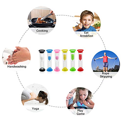 LZYMSZ 6 Pack Sand Timer Colorful Hourglass Sandglass Timer 30 sec/ 1 min//2 mins/ 3 mins/5 mins/10 mins/ Sand Clock Timer for Kids Games Classroom Home Office