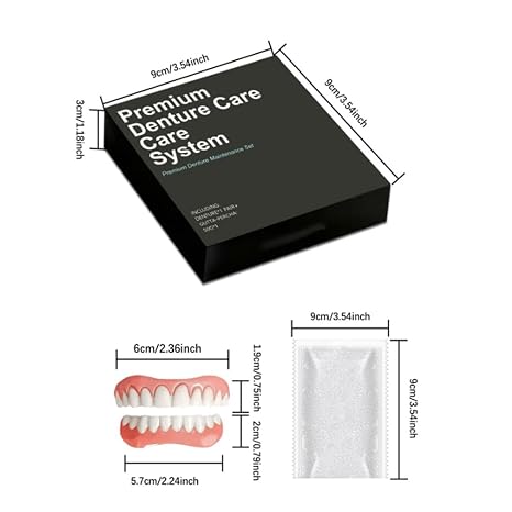 Advanced Customized Full Denture Set, Silicone Reline Denture Set, Custom-Fit Full Functional Dentures, Snap on Veneers Teeth, Soft and Comfortable, Easy to Use (3set)