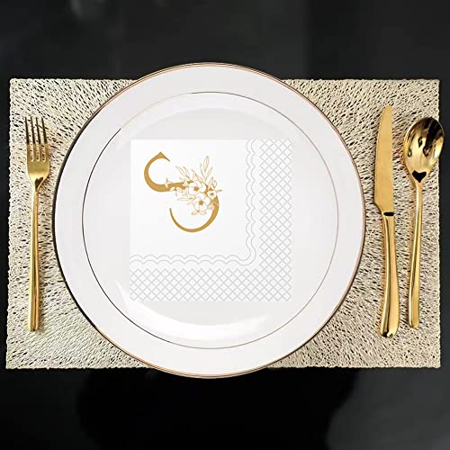 SharkBliss Guardanapos de coquetel com monograma, pacote com 50 unidades, monograma personalizado, m