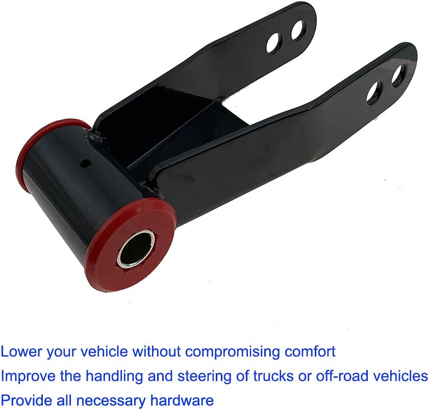 2 Inch Rear Drop Lowering Shackle Kit for Chevy Tahoe Silverado K1500 K2500 S10 GMC Yukon Sierra C1500 C2500 Ranger F-150 Replace 410520