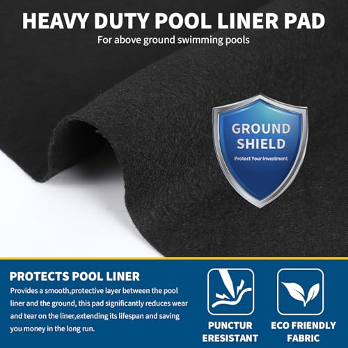 Miniatura 6 de Garvee Tapiz De Suelo Para Piscina Ovalada, Alfombrilla Protectora Antiperforación Y Antimaleza, Base Para Piscinas Desmontables E Hinchables