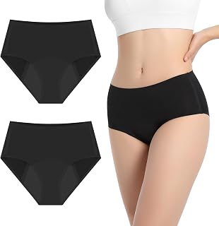 Carer Reusable Period Underwear for Women - High Absorbency Leak Proof Menstrual Panties, Washable Menstrual Panties 50ml/100ml -Day & Night Protection for Light/Heavy Flow(2 Black, 2X-Large)