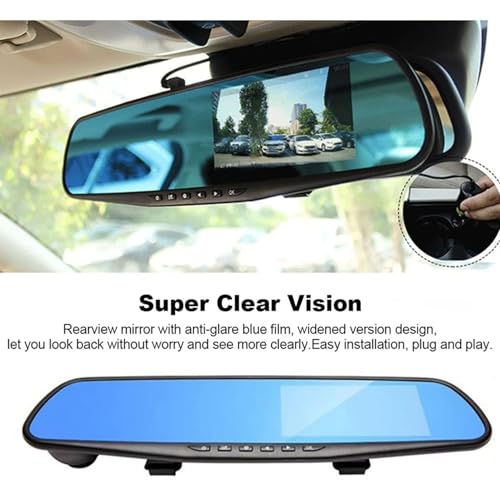 Image of Maizic Smarthome 3In1 2K Front /Rear /Mirror Car DVR Dash Cam Rear View Reverse G-Sensor 1080P|4.3'' Screen|Night Vision|SD Card Support 32 GB|Loop Recording|170 Angle View|Motion Detection