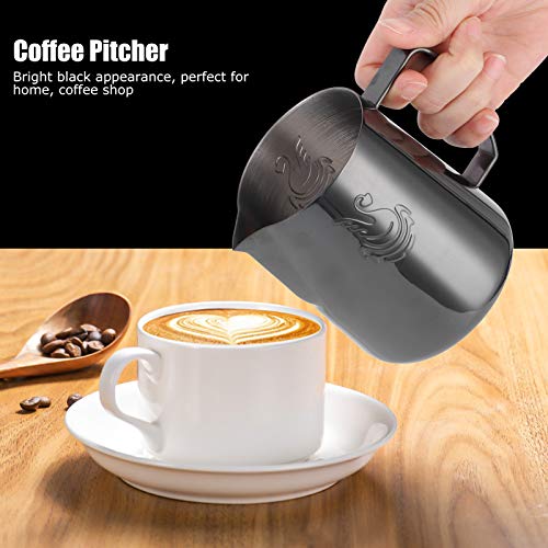 Jarra de espuma de leche de 400 ml, taza de leche de acero inoxidable, jarra, taza, taza para Barista Steam Cappuccino… - Imagen 7