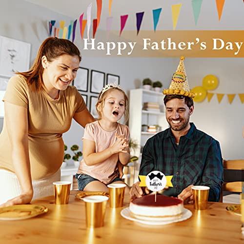 Happy Father's Day Cake Toppers, 12 Pcs Fathers Day Cake Topper Decorations Paper Cake Picks Cupcake Decor For Birthday Father's Day Party Supplies #TOP3