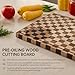 THETCHRY Cutting Boards for Kitchen, Checkered Cutting Board Upgraded, Acacia Wood Chopping Board with Juice Grooves & Handles, Large Butcher Block Serving Tray with Gift Box, 16.5