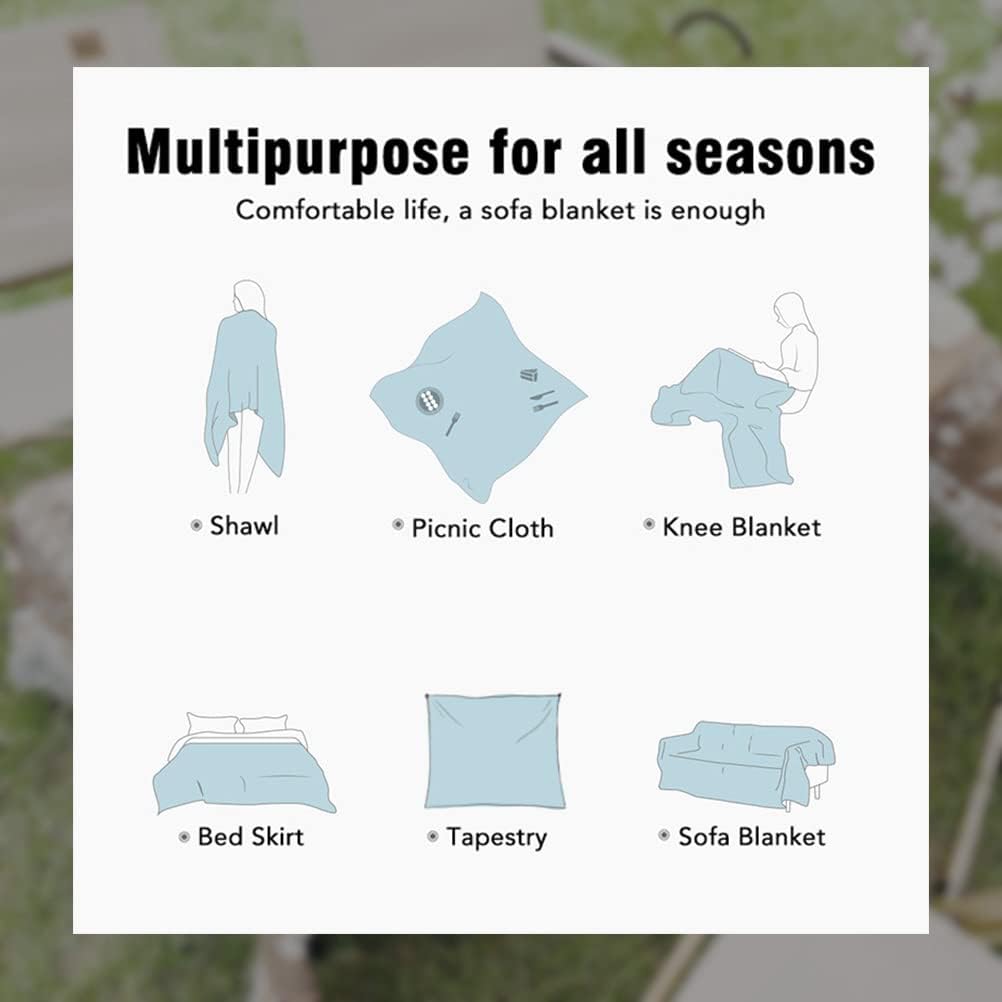 Dinosaur Animal Throw Woven Blanket with Tassel for Home Decoration Chair Couch Sofa Bed Beach Travel Picnic Cloth Tapestry Shawl Cozy Cotton (Dark Green 63×51 Inches)