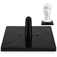 1 Pcs Foam Mannequin Wig Head Stand Non-Topple Cosmetology Manikin Head Holder with Plastic Square Base for Tabletop Display Foam Mannequin Head Not Included