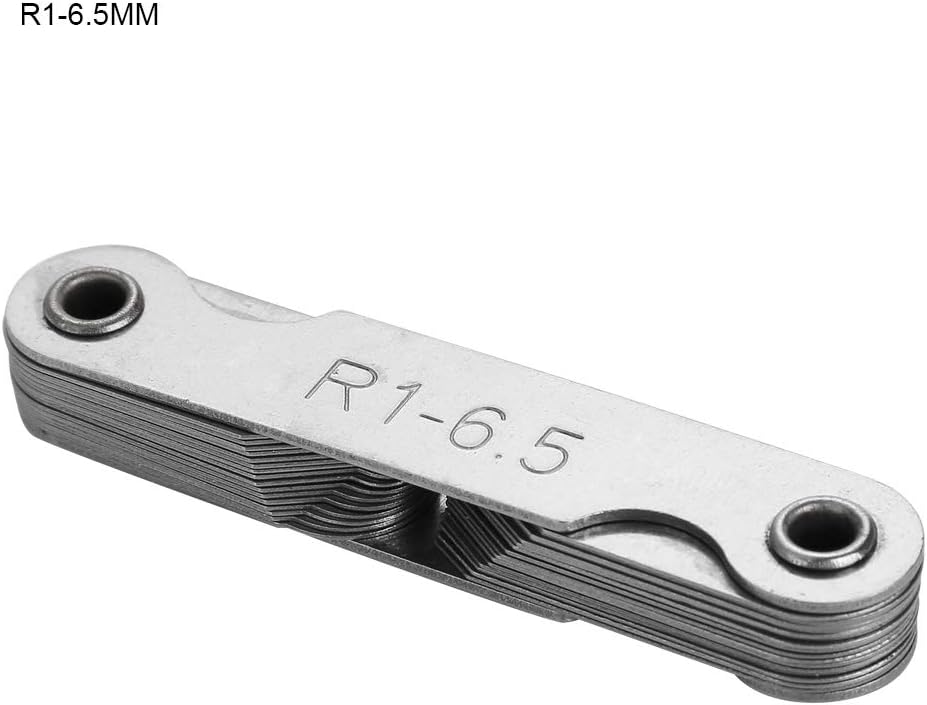 Stainless Steel Radius Gauge, Fillet Measuring Tool for Concave Convex External Internal Arc, Portable R1-6.5MM Gauge for Tool and Die Makers, Precision Radius Fillet Measurement Tool