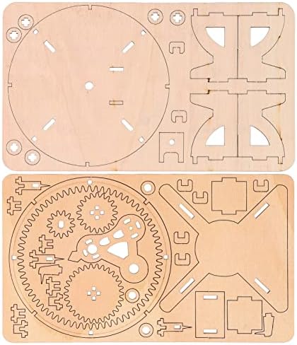 Thonlai Solar System Wooden Model Educational Toy for STEM Learning and Puzzle Teaching, Beech Wood Sun Earth Moon Model, 2 Units - 2