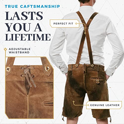 Image of BAVARIA TRACHTEN Men's Kneebound Lederhosen German Oktoberfest Knee Length
