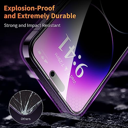 Hoerrye 3 Pack Privacy Screen Protector For Iphone 14 Pro Max,28°Anti-Spy Hd Tempered Glass Film 2.5D Full Coverage Bubble Free Waterproof Anti-Scratch For Apple 6.7'' #TOP6