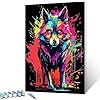 PPTRTYQ Paint By Numbers For Adults Children Aggrieved Fox Animal Art Portrait 16x20 Inches Linen Canvas DIY Digital Painting By Numbers Kits Children's Toy Gifts Hand Painted Home Decoration