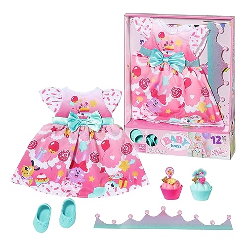 Robe d’anniversaire BABY born Deluxe pour poupée 43 cm
