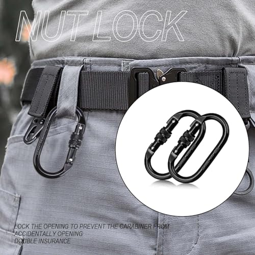 TIANLIN 2Pcs Small Heavy Duty Carabiner Clips, Black, 14*8.3*2.2 - Image 4