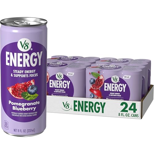 Image of V8 Energy Pomegranate Blueberry Energy Drink, 8 fl oz Can (24 Pack)