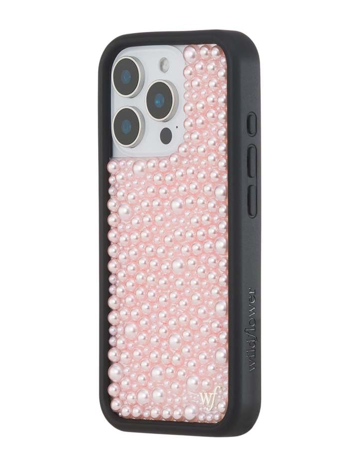 Image of Wildflower Cases - iPhone 16 Pro Compatible - Pearl - Pink | Impact-Certified 6.5 ft Drop Protection Case, Raised Protective Bumper, Cute Aesthetic Design, Women-Owned Small Business