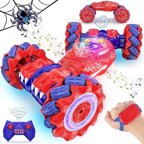 Remote Control Car, Hand Controlled Gesture Sensing RC Stunt Car Toys for 6-12 Year Old Kids, 2.4Ghz Double-Sided 360° Rotating 4WD Drift Monster Truck Car Gifts for Girls Boys 4-7 8-12 Cover