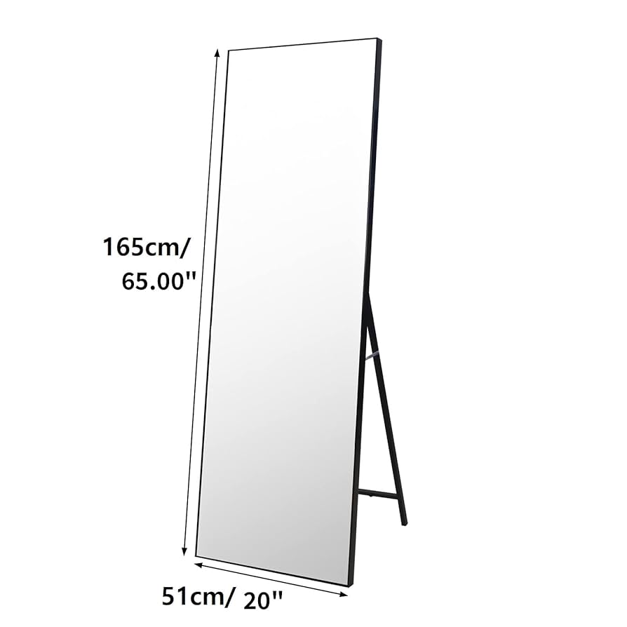 Neutype Full Length Mirror With Standing Holder Floor Mirror Large Wall Mounted Mirror Bedroom Mirror Dressing Mirror Wood Frame Black 65 X 22