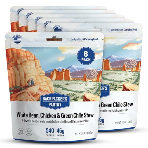 Backpacker's Pantry White Bean, Chicken, and Green Chile Stew, 6 count, Brown