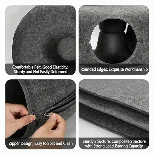 Tunnel rond pour plusieurs chats la solution lit chaud contre l'ennui - 6