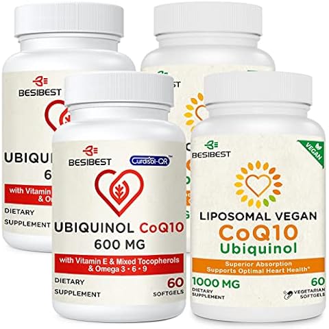 Besibest CoQ10 600mg 2PCS Bundle with 1000mg Liposomal CoQ10 Ubiquinol Supplement 2PCS Cover