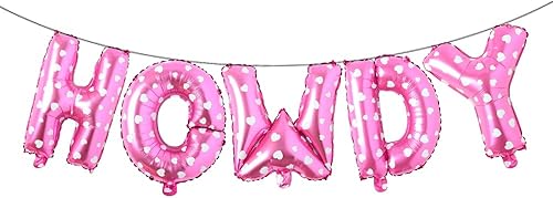 Miniatura 10 de Decoraciones de fiesta Howdy, decoración de fiesta de vaquero occidental, globos de aluminio de howdy, pancarta de globo de vaca para despedida de