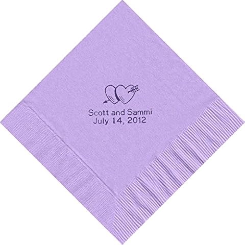 100 Printed Personalized Luncheon Dinner Party Napkins Cover