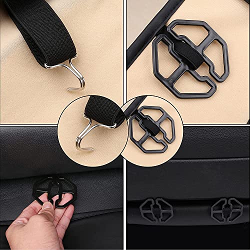 Coverado Front and Back Seat Covers 5 Pieces, Waterproof Nappa Leather Auto Seat Protectors Full Set with Head Pillow, Universal Car Accessories Fit for Most Sedans SUV Pick-up Truck, Brown by Coverado - Image 9