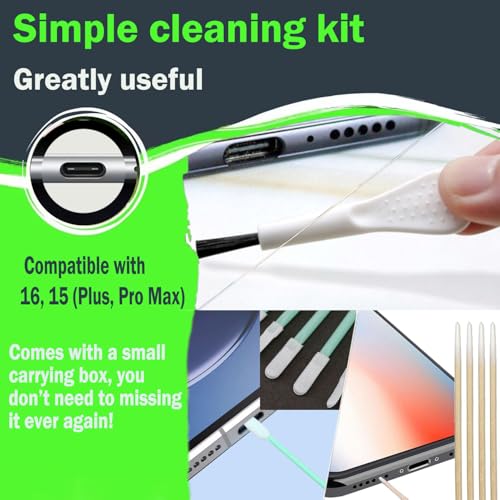 8 Packs New Dust Plug, Phone Accessories for iPhone 16 15 Plus/Pro/1Pro Max, USB C Cover Cap, USB C Port Cleaner, Phone Speaker Cover, with Cleaning Kit (Silvery)
