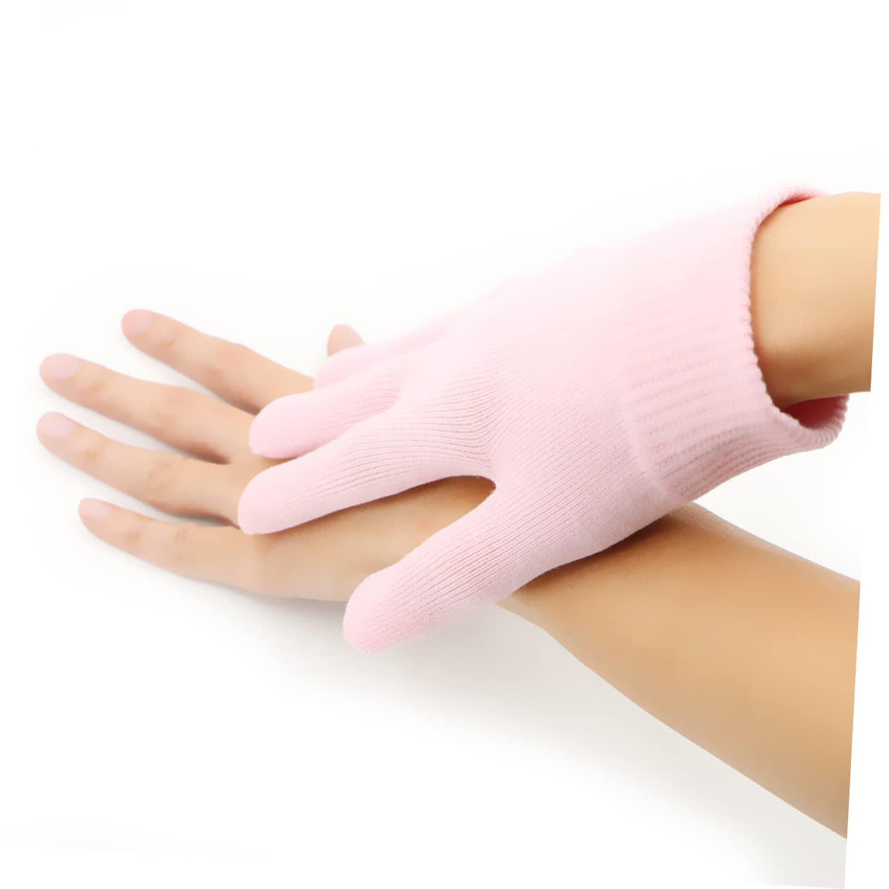 Healvian 1 Pair Natural Gel Beauty Care Gloves White Cotton Spa Gloves for Hand Exfoliation Tanning