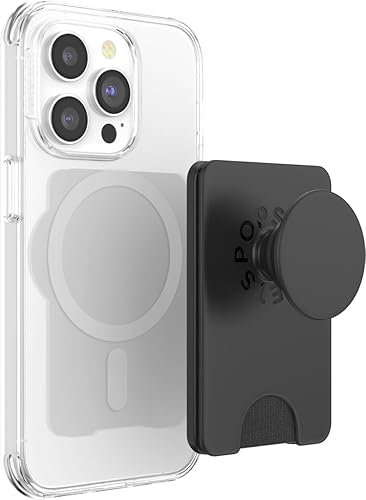 Miniatura 2 de PopSockets Cartera de teléfono con agarre expandible y anillo adaptador para MagSafe, soporte para tarjetas de teléfono, compatible con carga