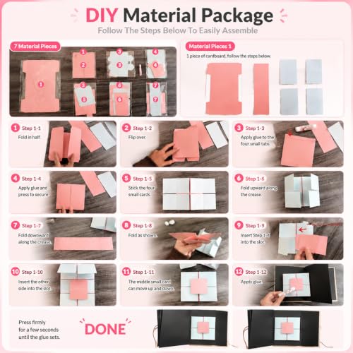Image of HASTHIP Foldable Scrapbook Album Accordion Photo Memory Book