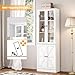 White Bookcase Bookshelf with Doors, 71