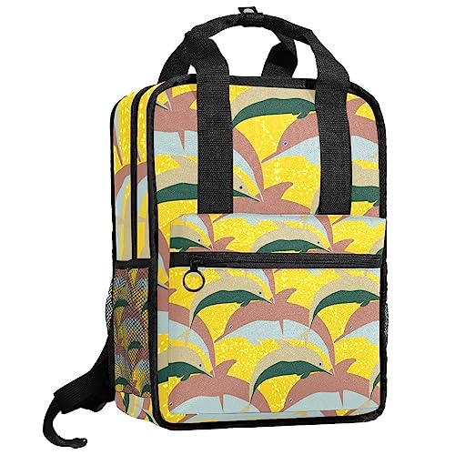 Sac à dos pour garçons au motif dauphins idéal pour les sorties scolaires et le sport