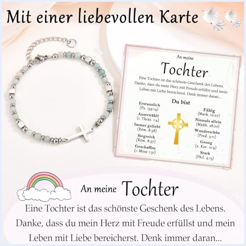 Pulsera de cruz para niñas joyería infantil comunión ajustable 3
