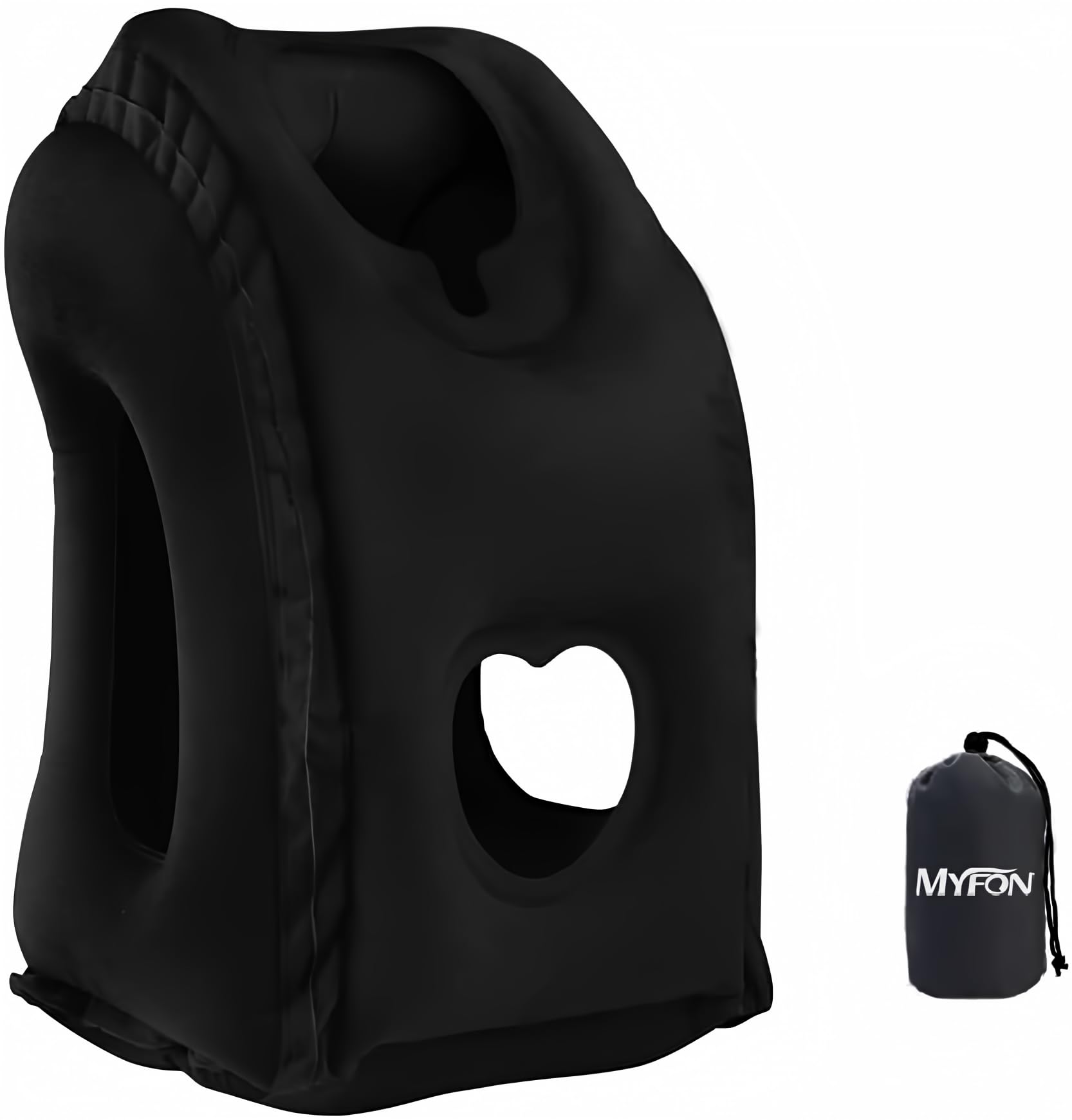 Inflatable Travel Pillow, Inflatable Neck Air Pillow for Sleeping, Support Head, Chin, Neck and Lumbar, Avoid Neck and Shoulder Pain, Comfortable for Airplane, Car, Bus, Train and Office Napping