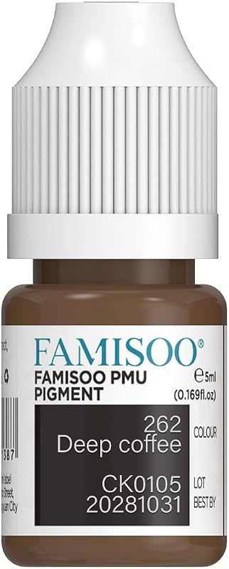 Pigmento para sobrancelhas FAMISOO 262 Deep coffee, tinta para maquiagem permanente, 5 mL