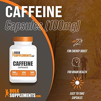 Caffeine 100mg Capsules - Caffeine Supplements, Caffeine Pills 100mg - for Energy Support, 1 Caffeine Capsule per Serving, 300 Capsules (Pack of 1)