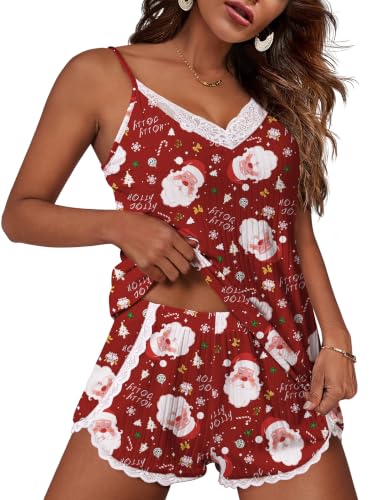 soft shorty pjs - christmas red
