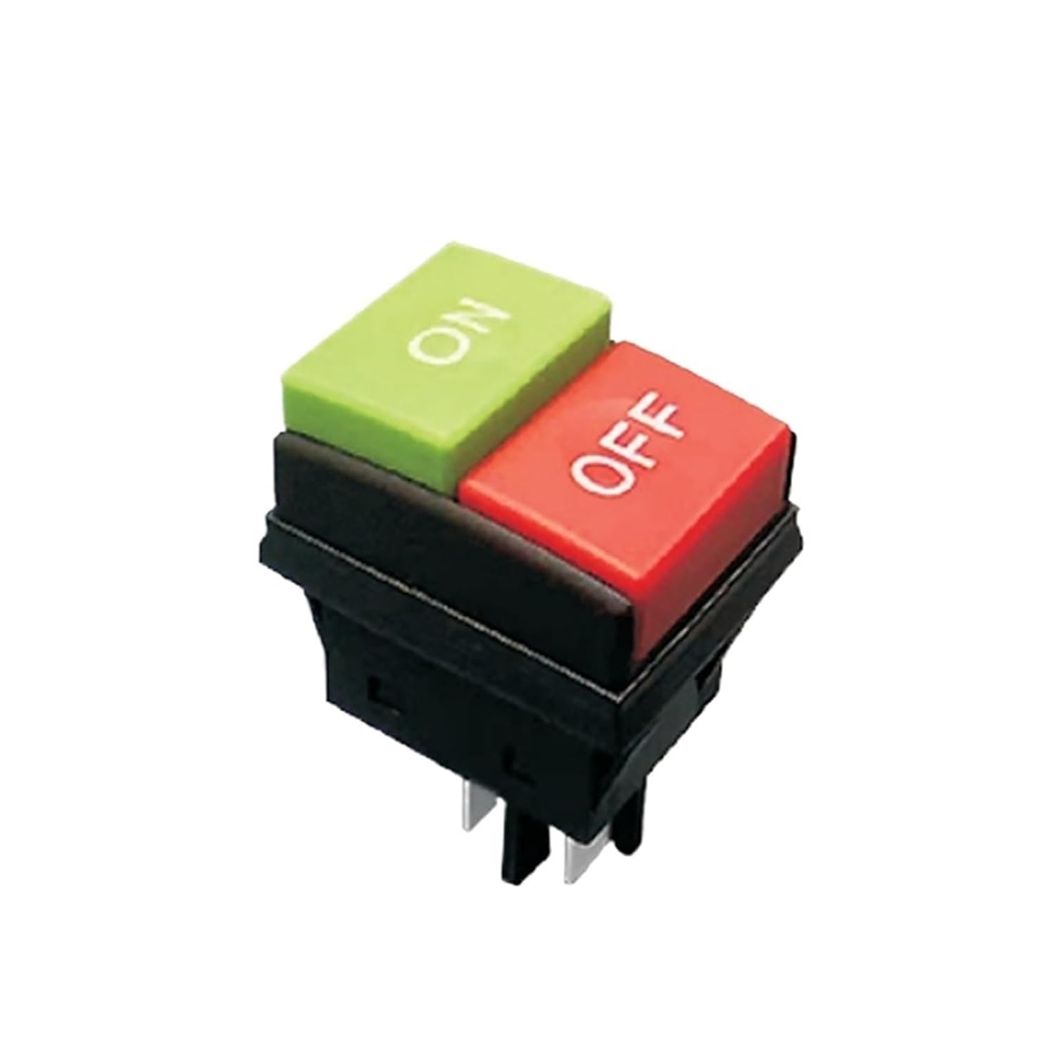 10pcs Portable Washing Machine Push Button Switch Four-Legged 2 Position ON-Off Red Green Black Car Washer 16A Silver Contact(10pcs Black)