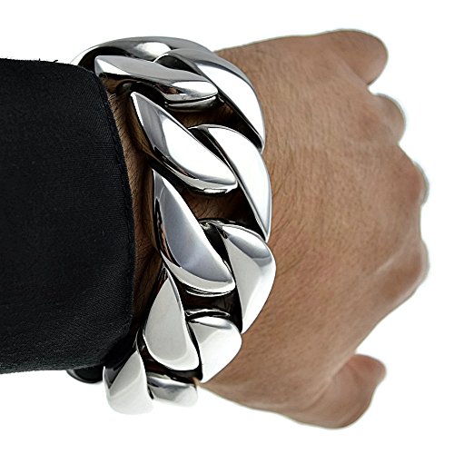 Bling Cartel Heavy Miami Cuban Link 316L Stainless Steel 30 Mm Wide Curb Hip Hop Chain Chunky Big 8.5" Bracelet 30Mm #TOP3