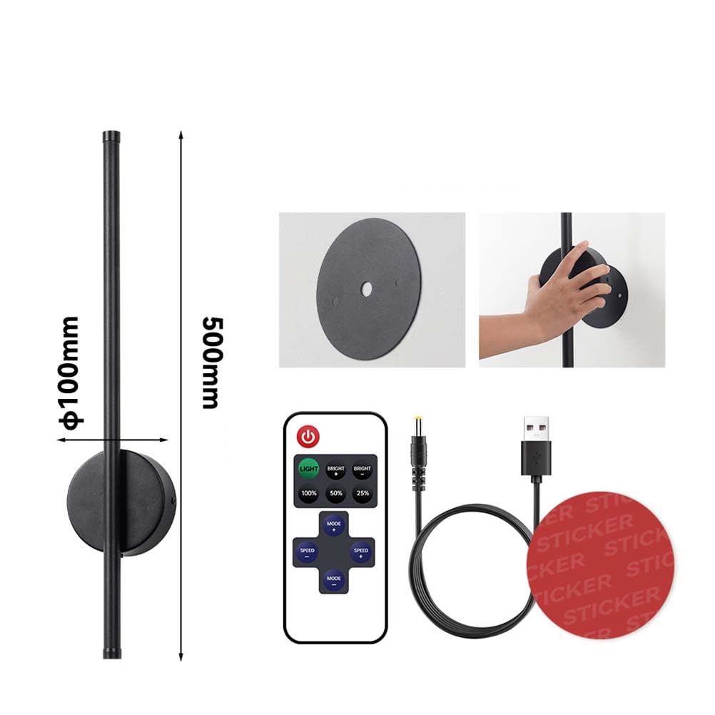 Applique da Interno a LED Senza Collegamento alla Rete elettrica, Lampada Ricaricabile a Striscia Lunga con Telecomando, dimmerabile, Illuminazione Wireless USB per Camera da Letto