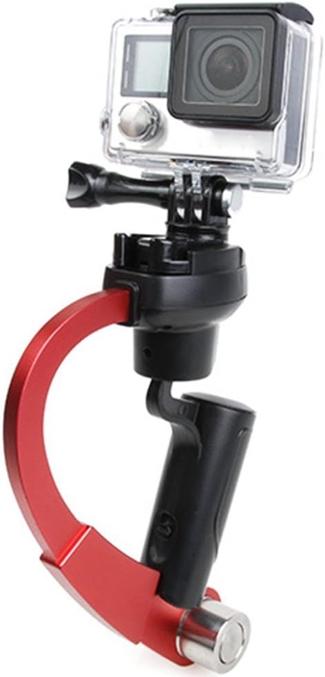 3-Axis Inertia Gyro Stabilizer W GoPro Grip Handle Stabilizer GoPro Gimbal Video Stabilizer Support for DSLR Cameras GoPro/Hero 4/3+/ 3 (Red)