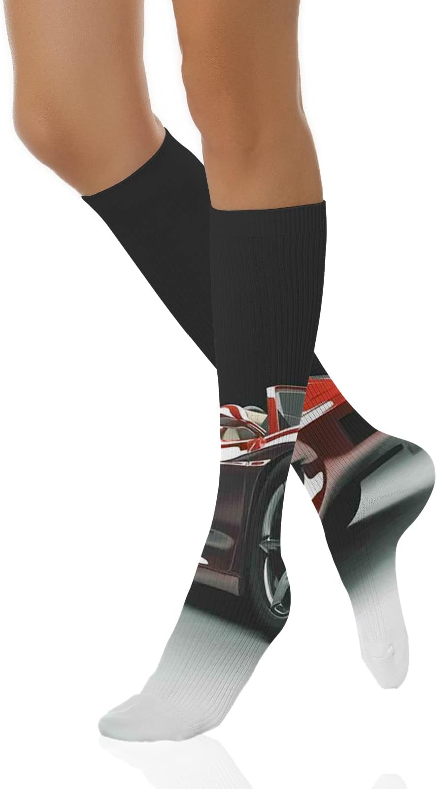 Fashion Compression Socks,Performance Cushioned Athletic Crew Socks for Running,Athletic