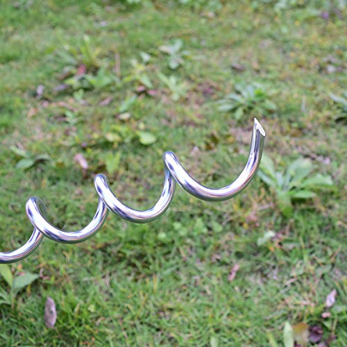 MySit Trampoline Stakes Trampoline Anchors Heavy Duty Spiral Trampoline Parts Corkscrew Shape Steel Ground Wind Stakes, Trampoline Tie Down Anchor Kit, Swing Set Anchors Set of 8 for Trampoline