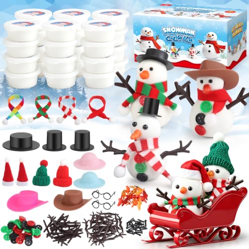 wookidel 24 Pack Build a Snowman Kit Snowman Kit Christmas Crafts for Kids