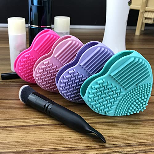 6Pcs Cleaners Tools Heart-Shaped Scrubber Multifunctional Pads Maps Brush Cleaner Shaped Cleansing Brushes Cleaning Washing Tool Practical Makeup Color Portable Heart For Mixed #TOP4